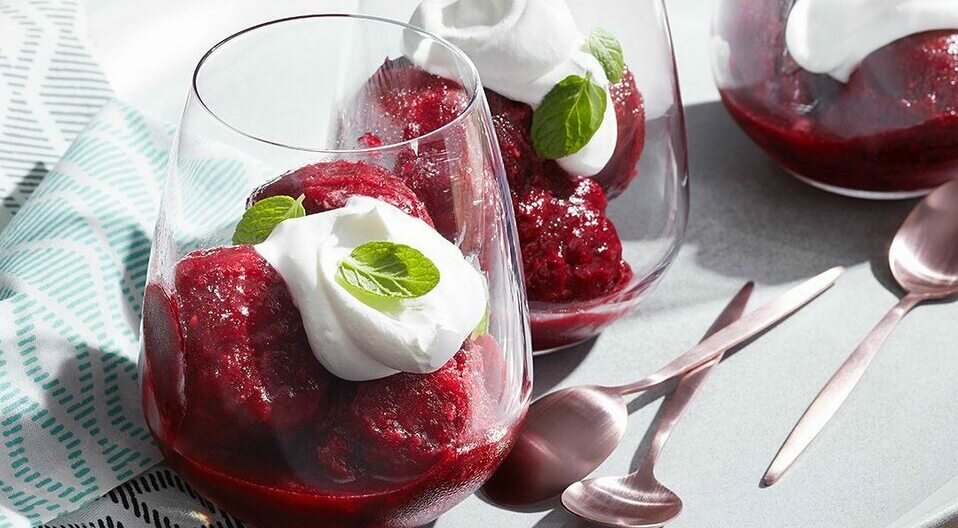 Helado de vino tinto en casa