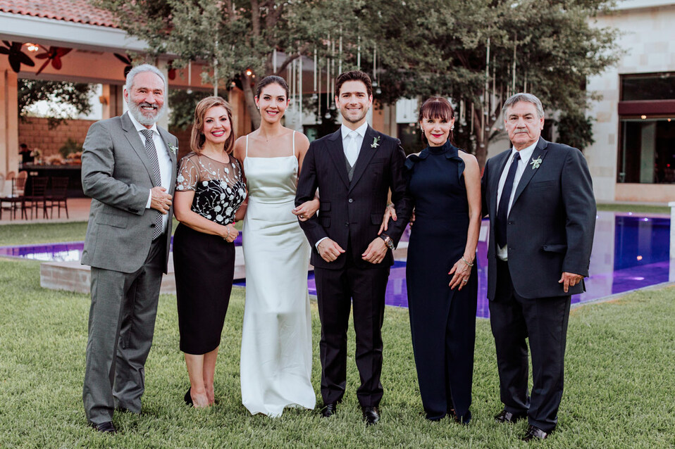 Papás de los novios. josé Antonio, Nury, Nuri, Alejandro, Estela y Alejandro