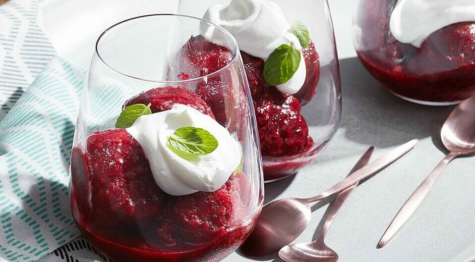 Helado de vino tinto en casa