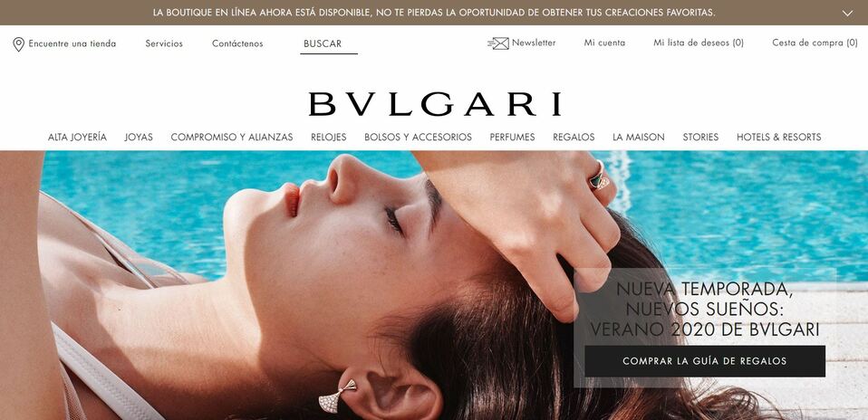 Bvlgari inaugura su sitio online