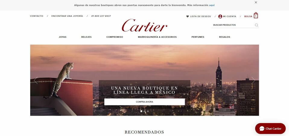 Cartier inaugura su sitio web en México