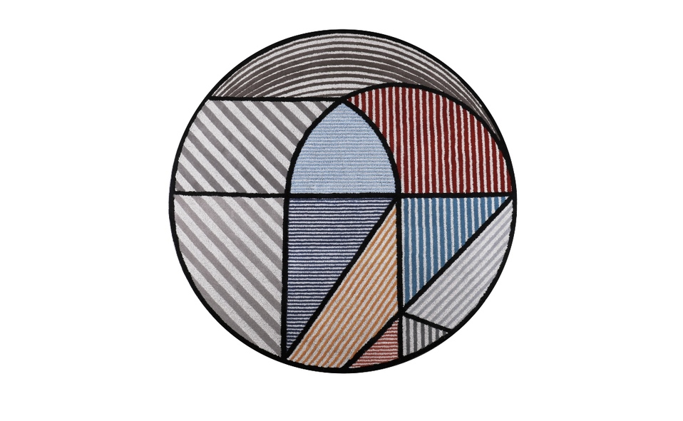 El estilo pop y la geometría de este tapete de Rug'society lo hicieron uno de los favoritos. (Imagen cortesía Rug'society).