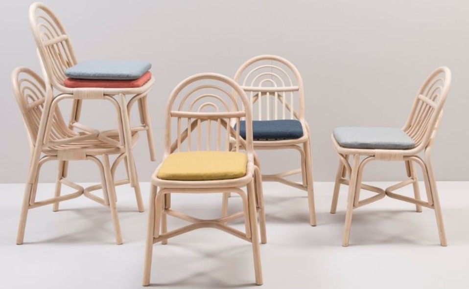 Las sillas de Guillaume Delevigne para Orchid Edition recrearon la esencia del ratán. (Imagen cortesía Orchid Edition).