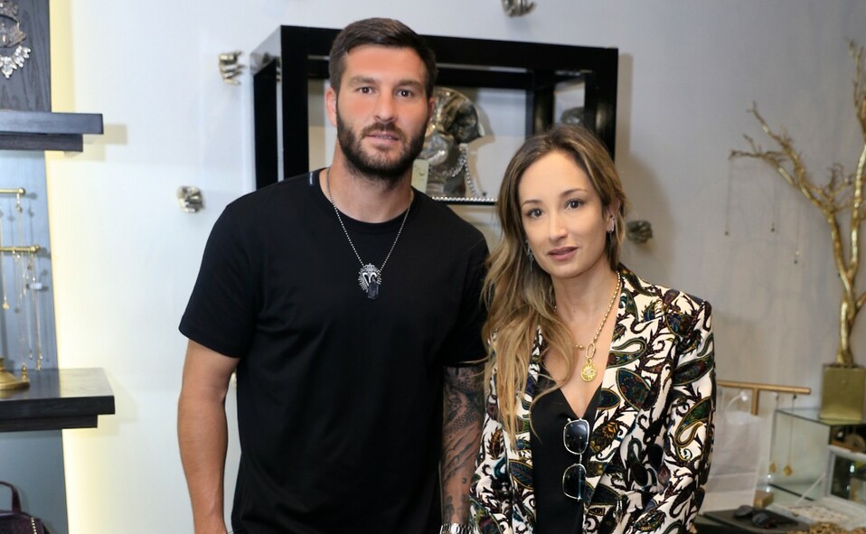 André-Pierre Gignac y Laura Cantú de Babb