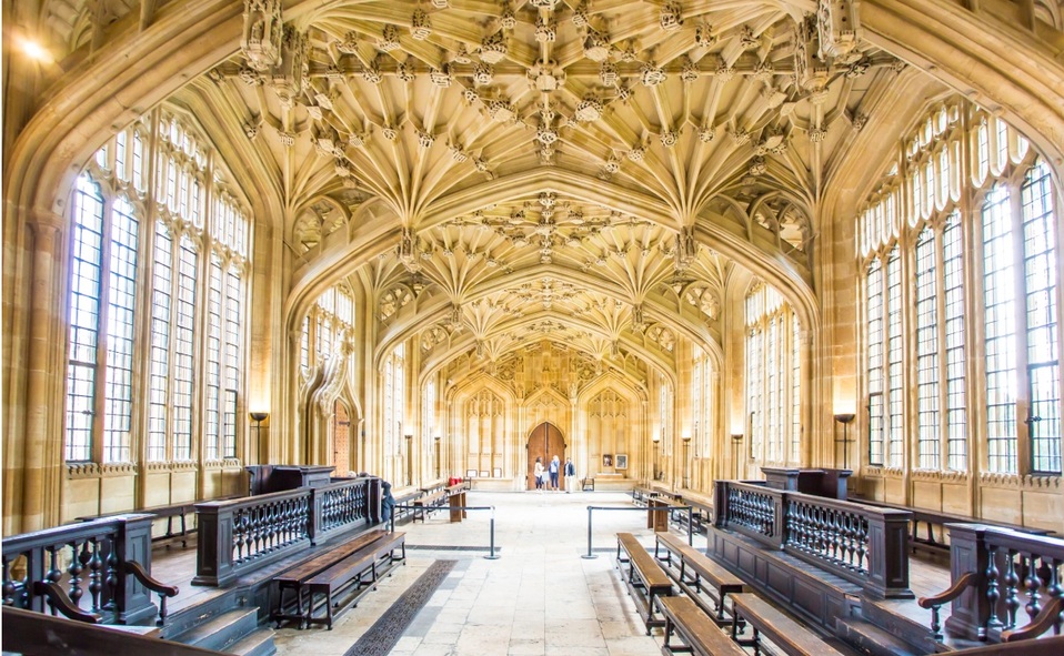 La principal biblioteca de la Universidad de Oxford, la Bodleian Library, es también una de las más antiguas de Europa. (Imagen: Shutterstock).