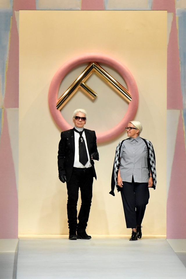 Karl Lagerfeld y Silvia Venturini