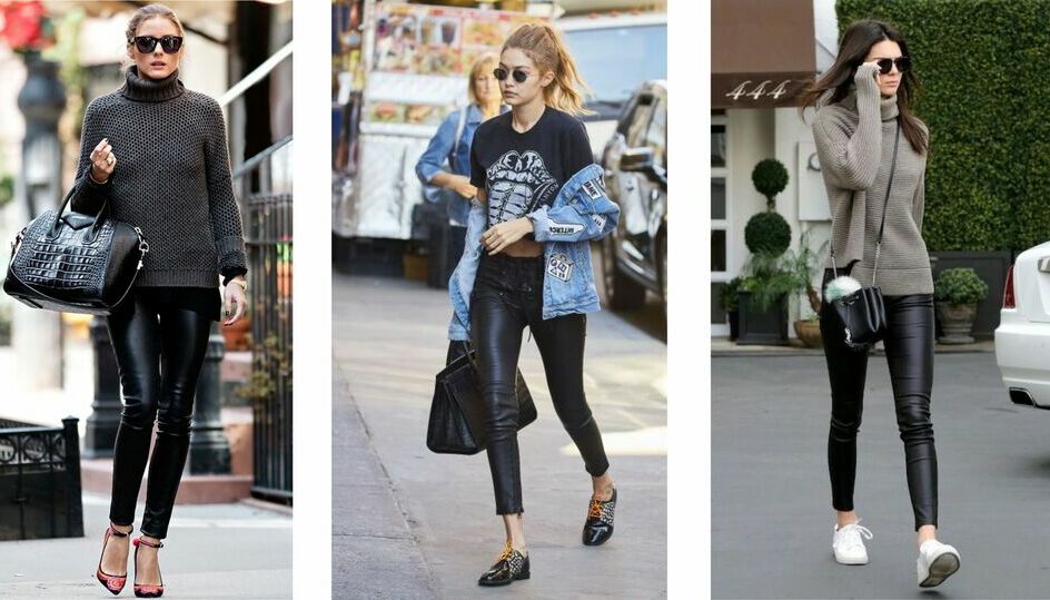 Las celebridades muestran cómo usar los leggins de cuero, una de las tendencias de la temporada.