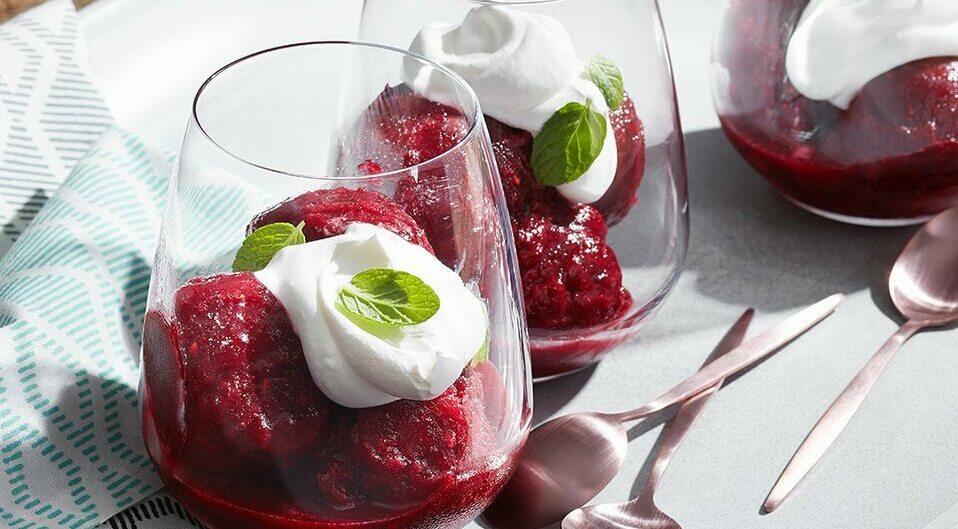 Helado de vino tinto en casa