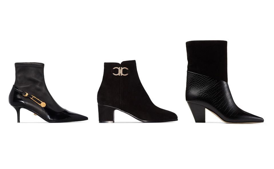 Botines: Versace 22,760 MXN, Salvatore Ferragamo 21,215 MXN y Jimmy Choo 16,192 MXN