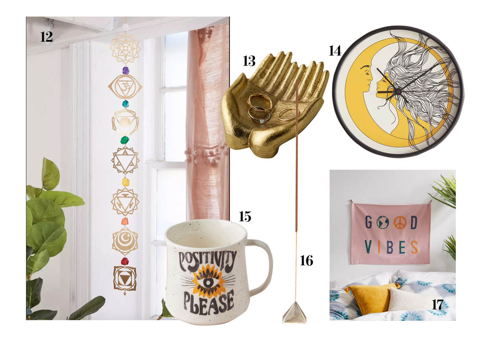 12. Ariana Ost / 1,563 MXN, 13. Hands Catch-All Dish/ 360 MXN, 14. Nadja For Deny Wall Clock/ 780 MXN, 15. Dazey LA / 250 MXN, 16. Maaps Porta inciens