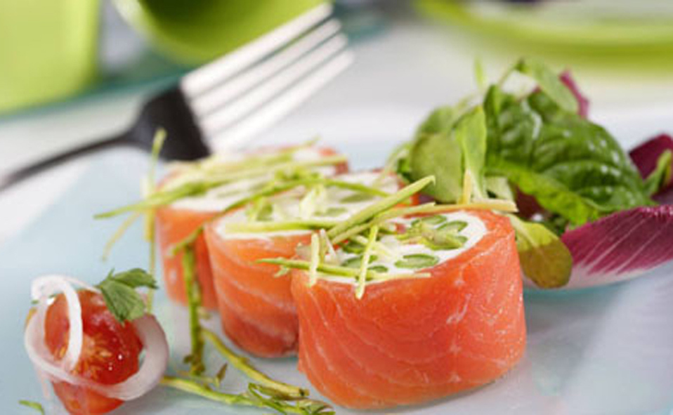 Rollitos de salmón