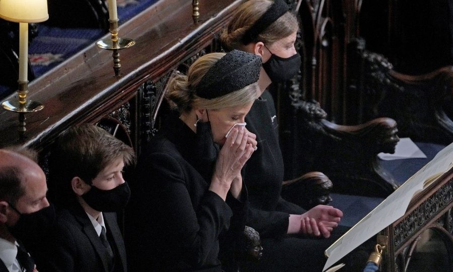 La condesa de Wessex estaba visiblemente triste durante el servicio