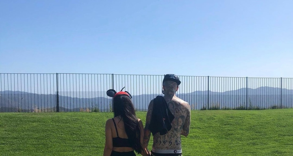 La pareja en el cumpleaños de Kourtney.