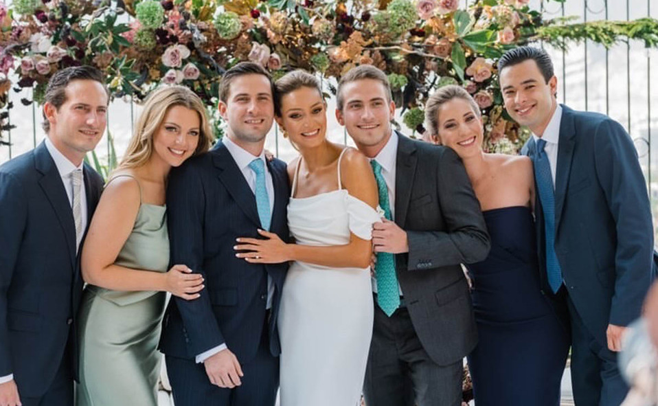 Gerardo Guajardo, Mariana De la Garza, los novios, Mau Guajardo, Nora Guajardo y Mauricio Bernaldez / Foto: José Luis Rodríguez
