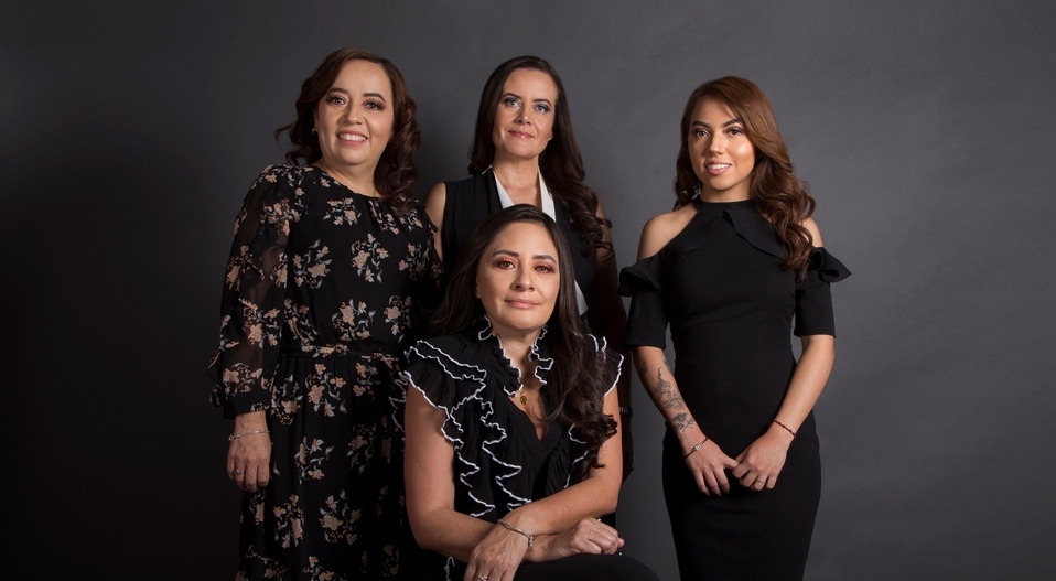 Blanca Estrada, Sandra Schoenhofer, Givanna Rivera y Silvana Sánchez / Foto: María Perezgrovas.