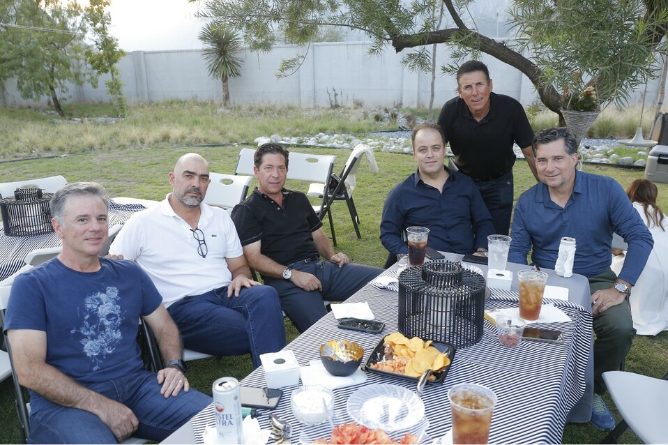 Francisco Milmo, Romeo Fernández, Rogelio Elizondo, Alejandro Camargo, Adalberto Guajardo y Ricardo Kalife. FOTO: DANIEL SALDÍVAR