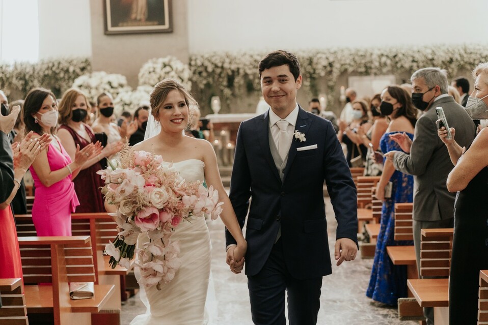 Los novios al terminar la ceremonia / Foto: Paola Tassinari