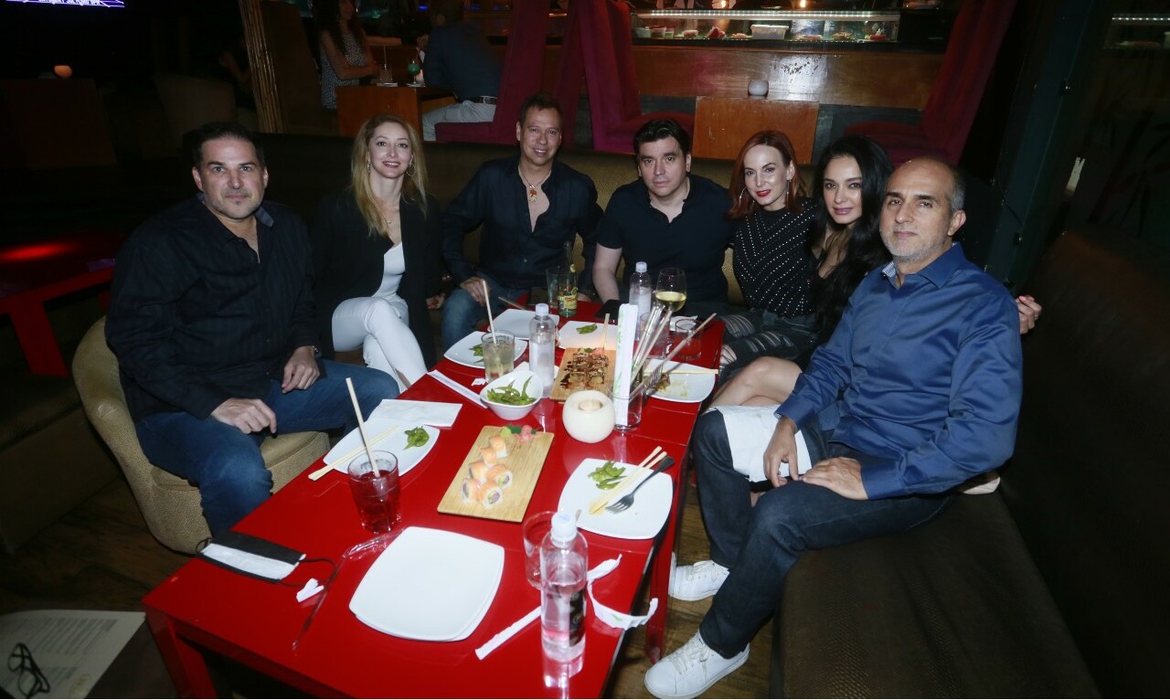 José Sada, Adriana Santos de Sada, Pepe Quintero, Arturo Moyeda, Mónica García de Moyeda, Xiomara Montalvo y Eduardo Garza / Foto: Omar Valdez