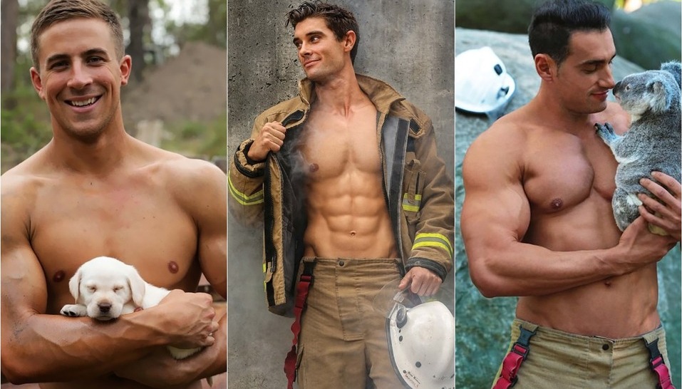 Bomberos australianos posan en apoyo a la vida silvestre | Fotos (Foto: Facebook)