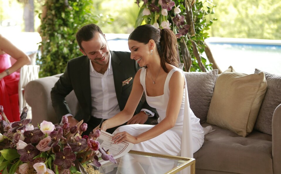 La pareja celebró con amigos y familiares su gran día. FOTO: DANIEL SALDÍVAR