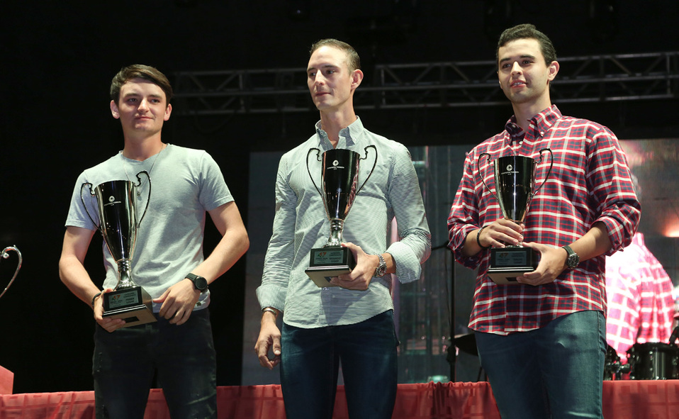 Los ganadores. Marcelo, Ángel y Mauricio