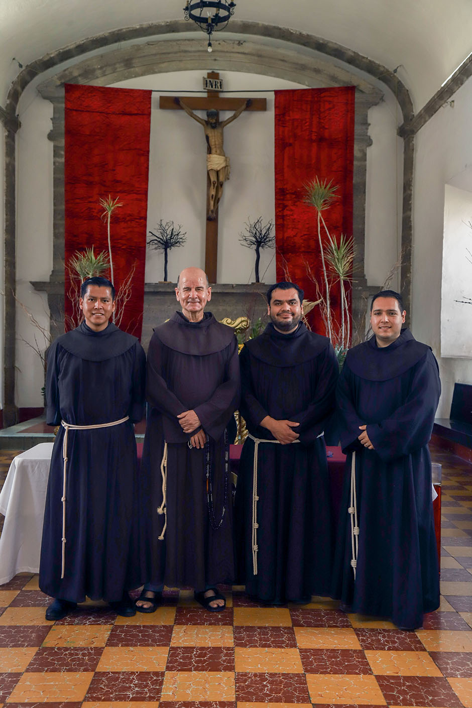Fray Gerardo Candelario, Fray Evencio Herrera Díaz, Fray Raúl Robledo y Fray Luis Javier Román