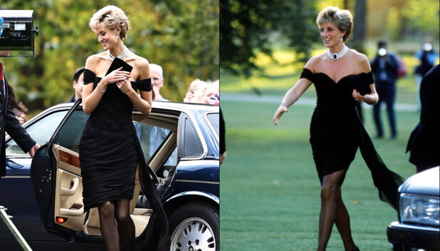 Lady Di usa el vestido de la venganza en The Crown 5. (Foto: Instagram).