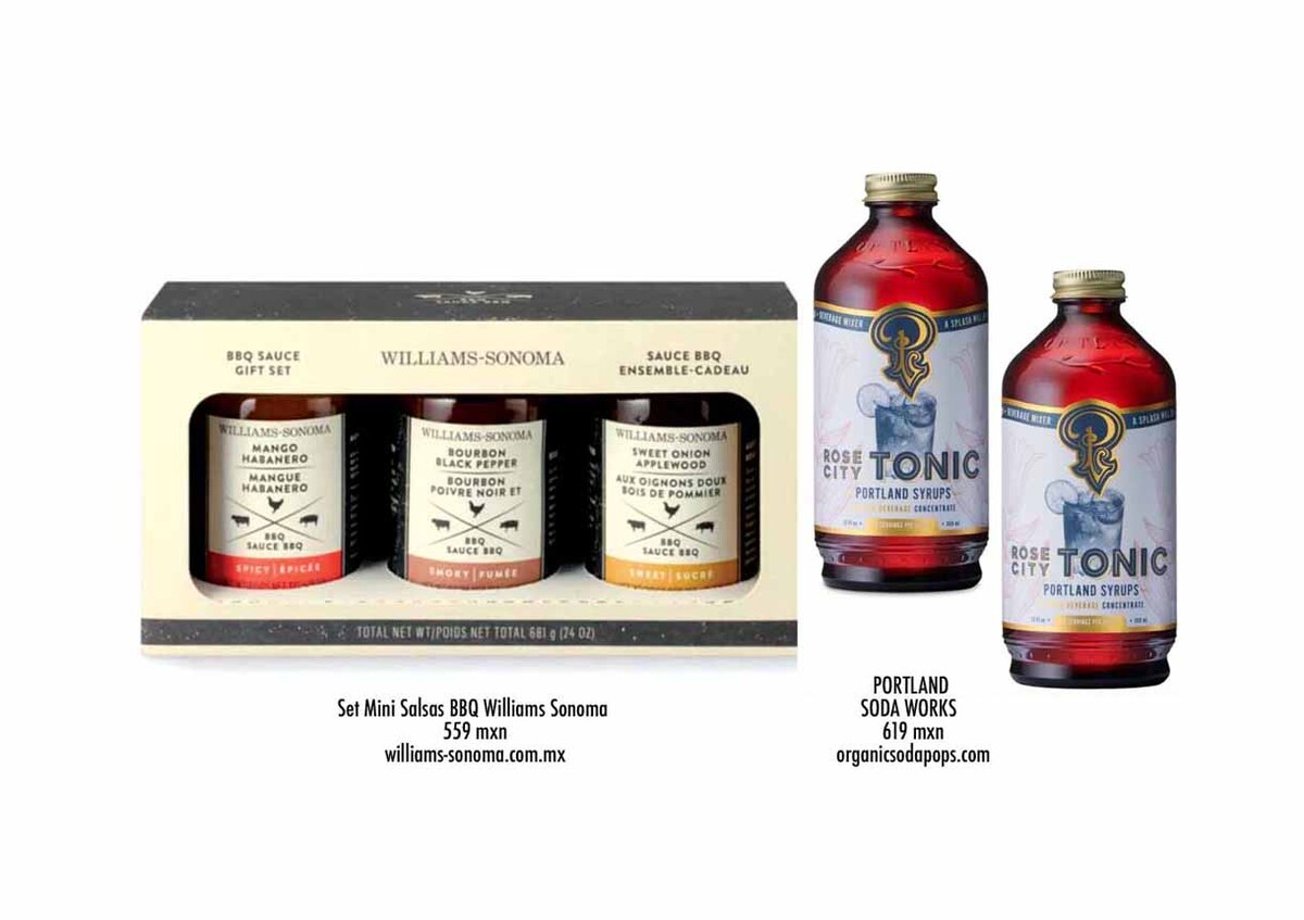 Set Mini Salsas BBQ Williams Sonoma 559 MXN, PORTLAND SODA WORKS  619 MXN