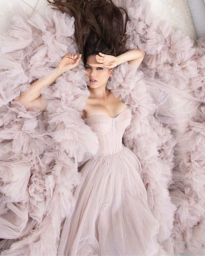Este vestido rosa palo fue sin duda uno de los más encantadores. (Foto: Instagram).