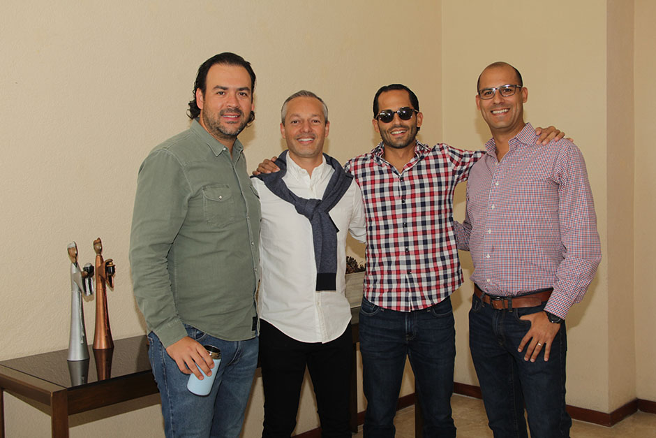 Diego Mora, Mauricio Zavala, Andrés Arias y Rodrigo Arias