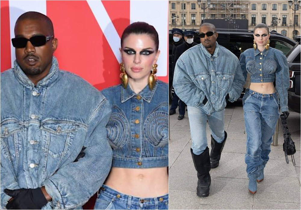 Durante su debut como pareja en una red carpet, Kanye West y Julia Fox llevaron conjuntos coordinados de mezclilla