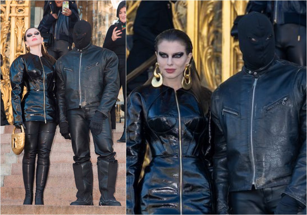Julia Fox y Kanye West asistieron al Schiaparelli Couture con conjuntos en color negro
