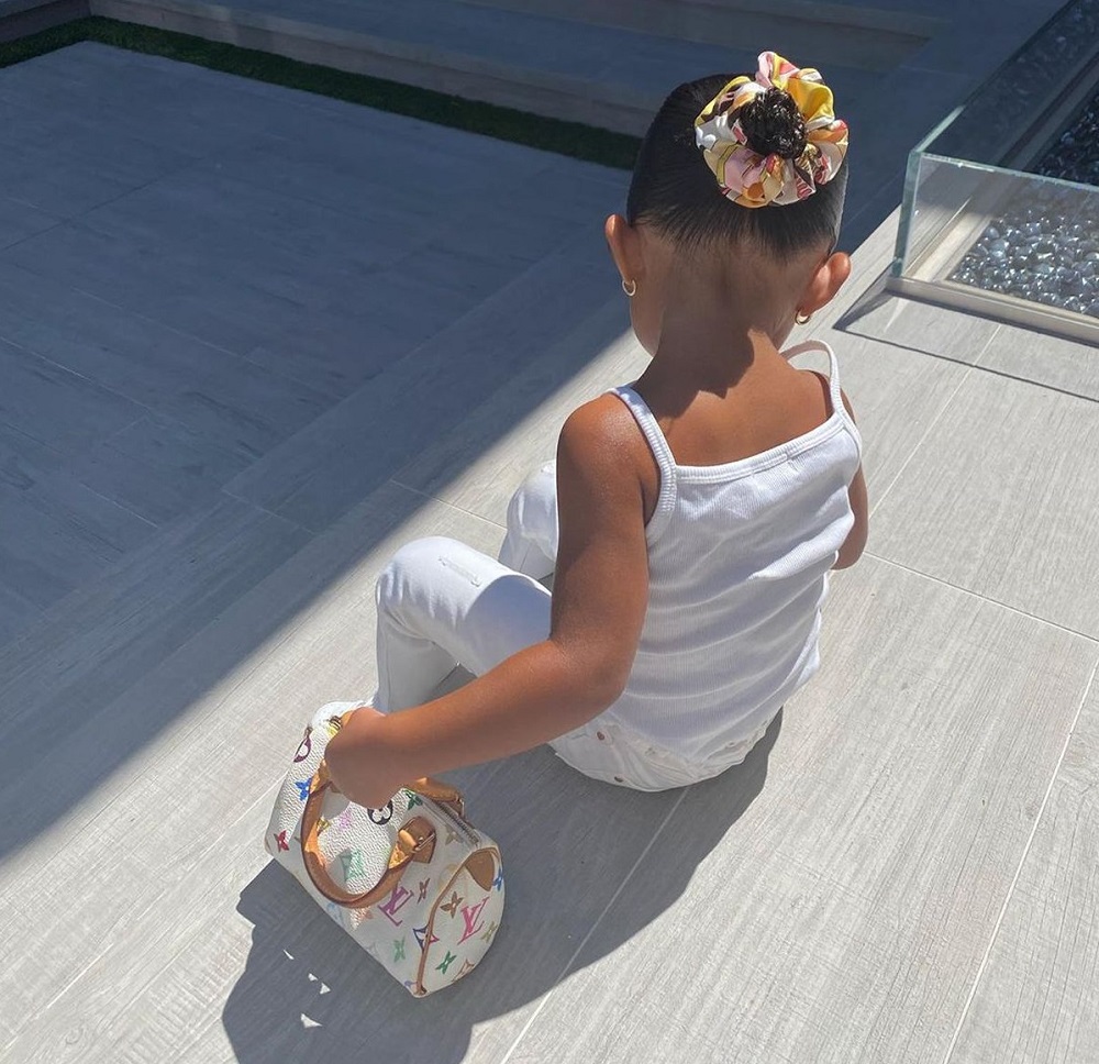 Así como su mamá, Stormi sabe presumir sus mejores bolsos, incluyendo esta pieza de Louis Vuitton