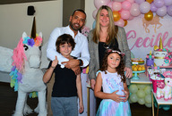 Joel Meza, Laura Fishman, Alex Meza y Cecille Meza