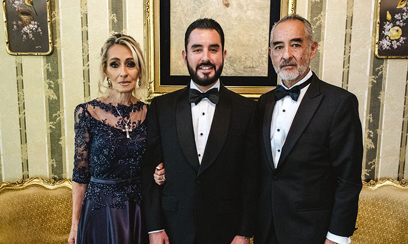Marcela Méndez, el novio e Ignacio Barranco
