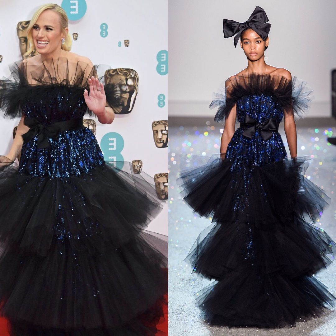 Rebel Wilson, la conductora de la noche, llegó con un vestido Giambattista Valli de la colección Primavera/Verano 2019