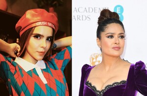 ¿Quién copió a quién? Salma Hayek y Yuya lucen el mismo look para diferentes revistas.