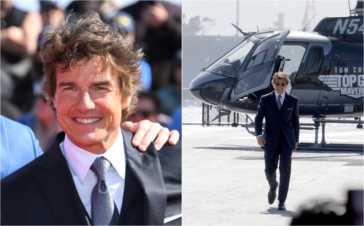 Tom Cruise pilotea helicóptero en premiere Top-Gun Maverick. VIDEO (Foto: Getty Images)