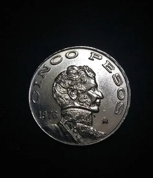Moneda de 5 pesos de Vicente Guerrero. (Foto: Mercado Libre).