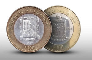 Te mostramos las dos monedas de 100 pesos que están alcanzando un valor de hasta 50 mil pesos entre los coleccionistas (Foto: Cortesía)