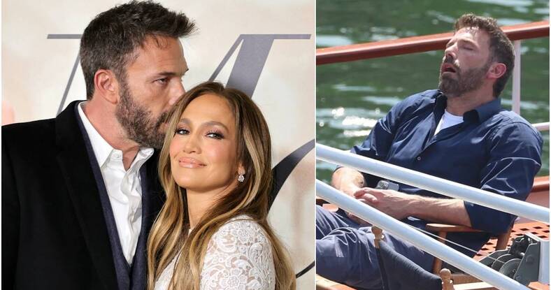 Ben Affleck dormido luna-de miel con-Jennifer Lopez se-viraliza. Fotos (Foto: Instagram/Getty)