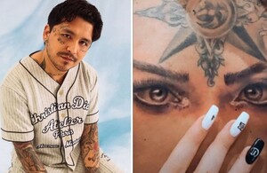 Christian Nodal muestra cómo tapó el tatuaje de los ojos de Belinda.