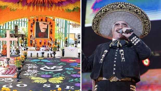 Vicente Fernández: Altar de muertos que le puso su familia.