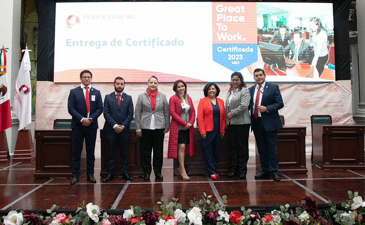 Recibe Poder Judicial del Estado de México certificado GPTW 2023