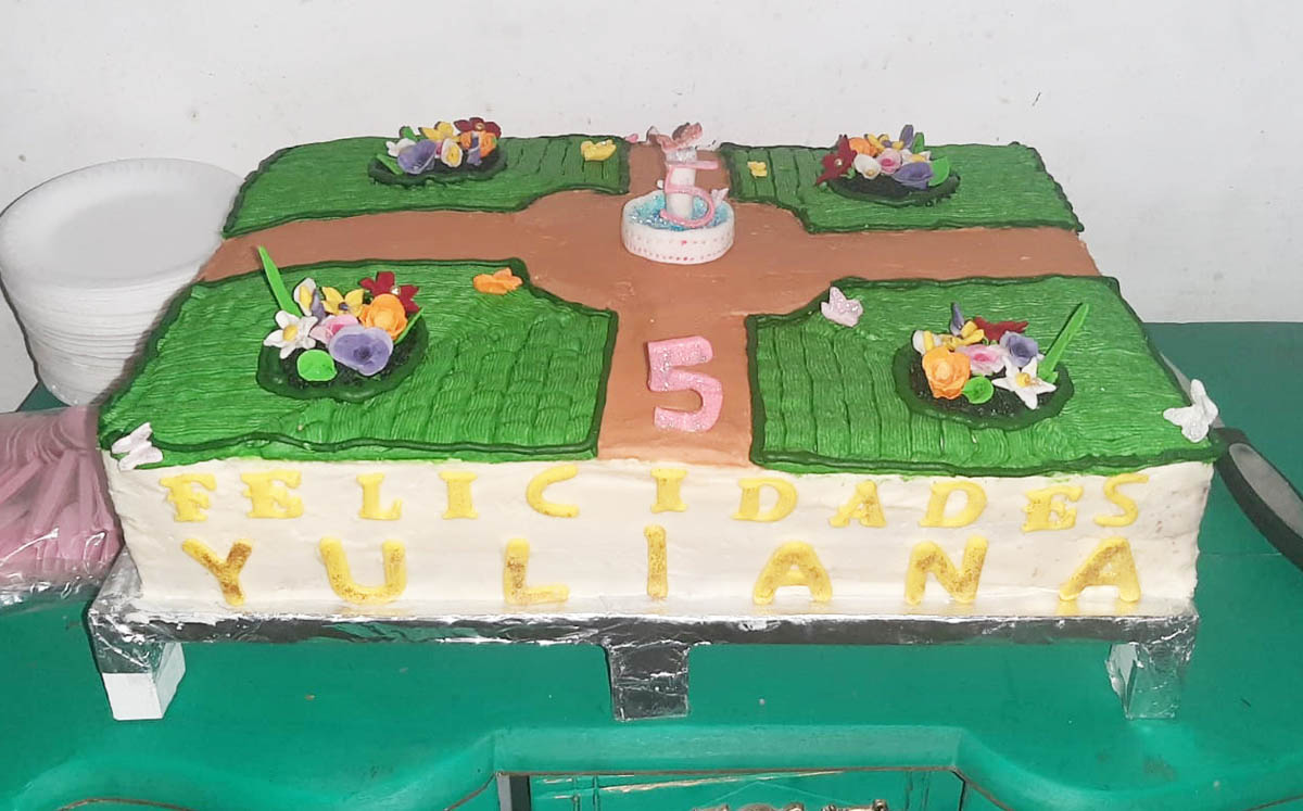 Pastel de jardines del castillo