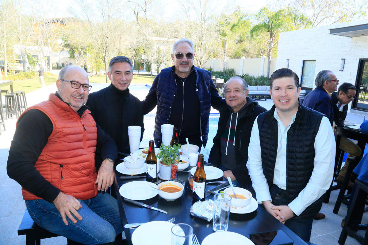 David De la Garza, Aldo Fasci, Mario Ramírez, Javier Navarro y Carlos Mendoza