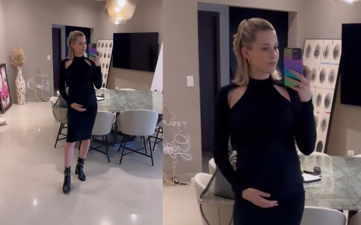 Mariana Rodríguez luce vestido negro cut-out para embarazadas | Foto