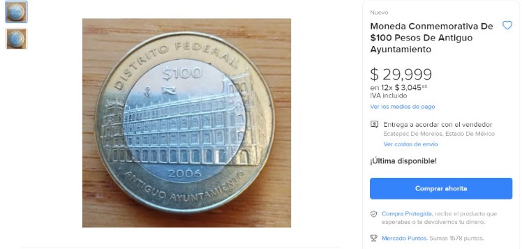 Moneda ofertada en Mercado Libre