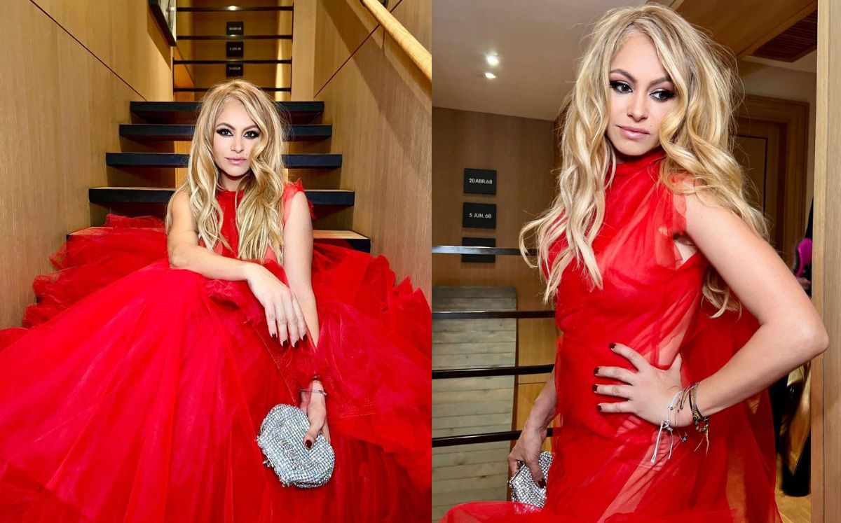 Paulina Rubio: vestido transparente de cola de sirena en gala Cartier
