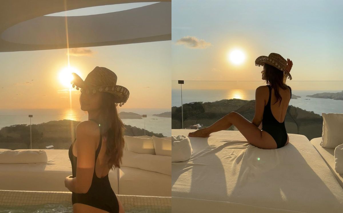 Renata Notni luce traje de baño que nunca pasa de moda